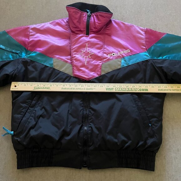 Vintage Polaris Snowmobile Indy Racing Thermoloft Jacket Adult Large Black USA - Picture 13 of 15
